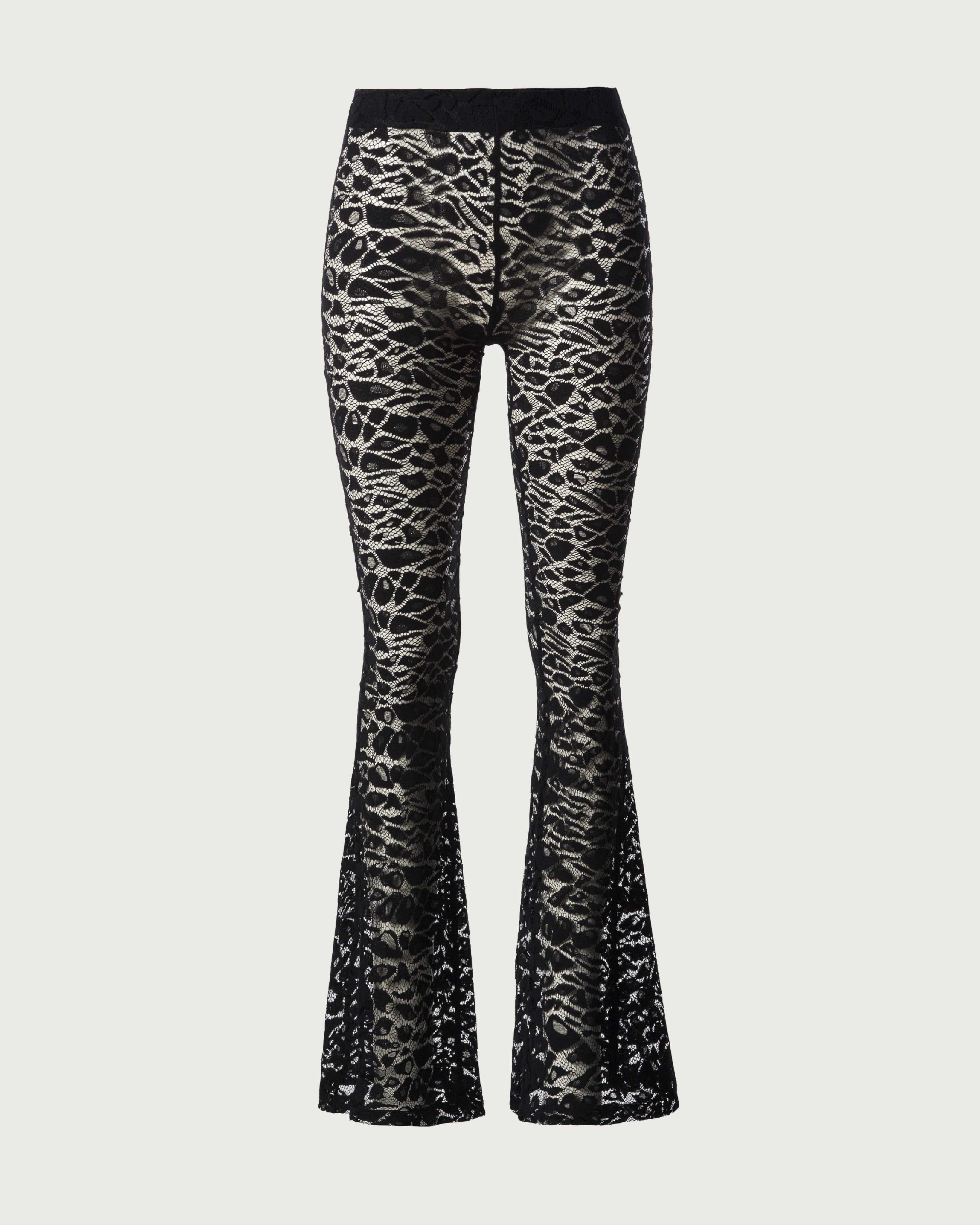 Pantaloni Animalier din Dantela Elastica