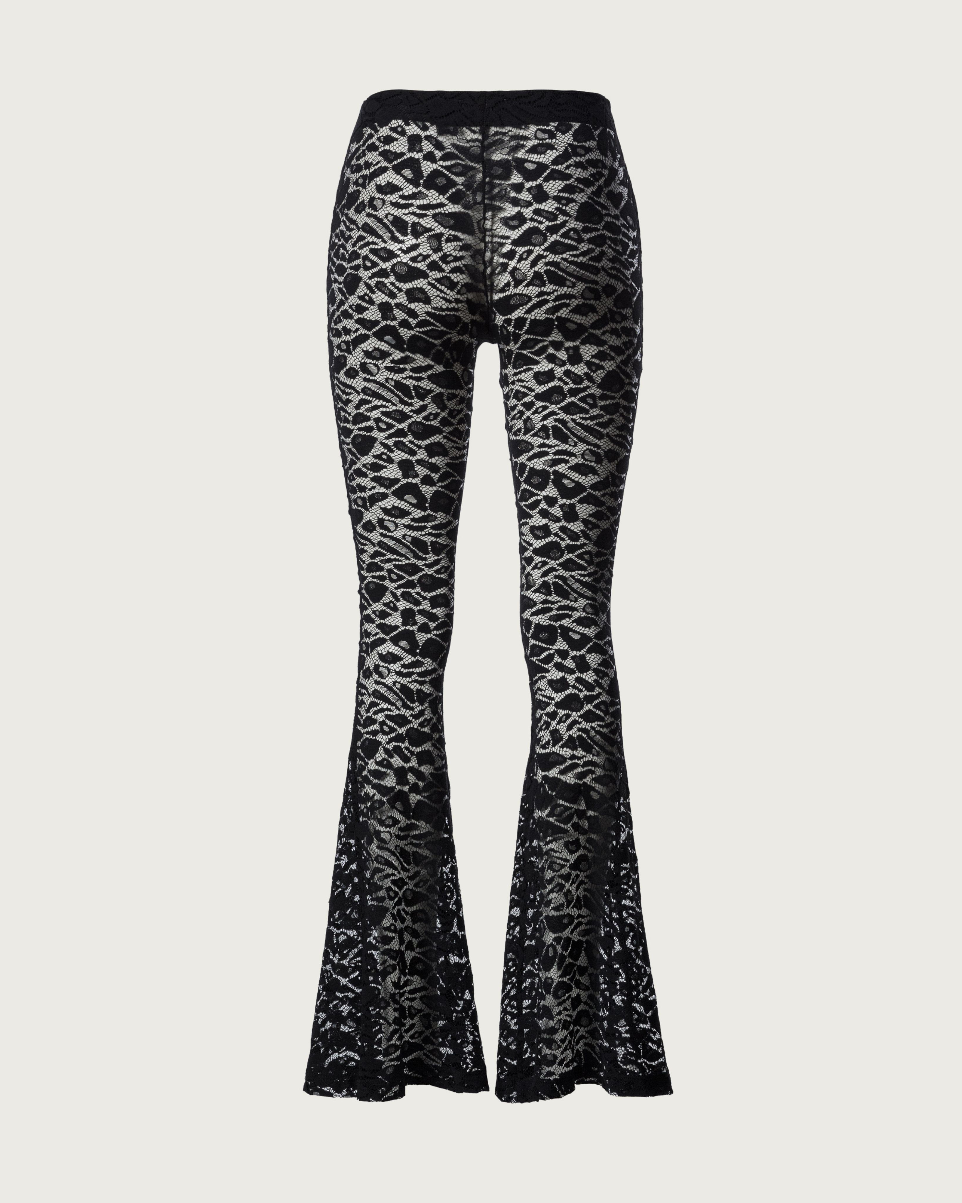 Pantaloni Animalier din Dantela Elastica