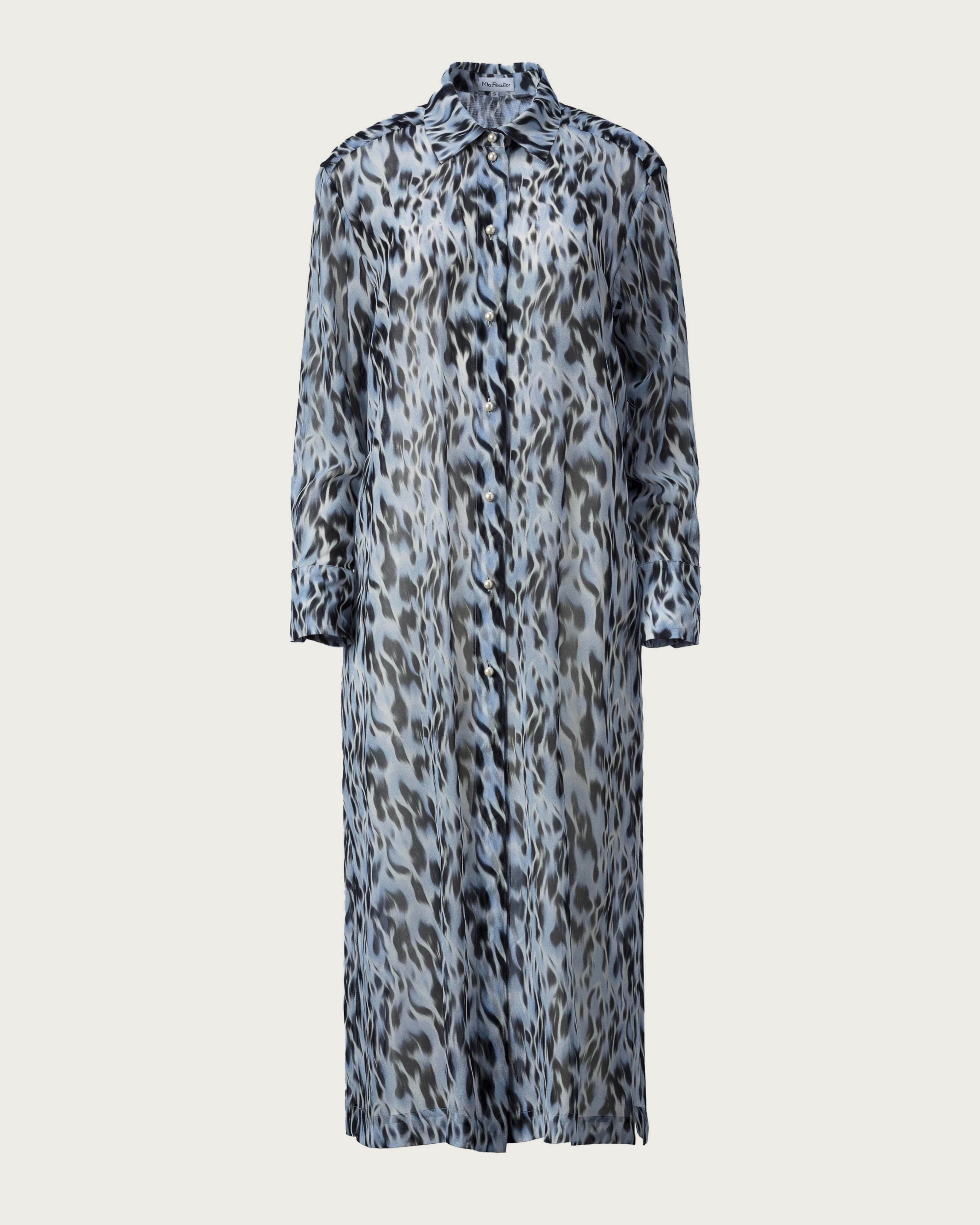 Rochie-Camasa din Georgette de Matase cu Print Feather