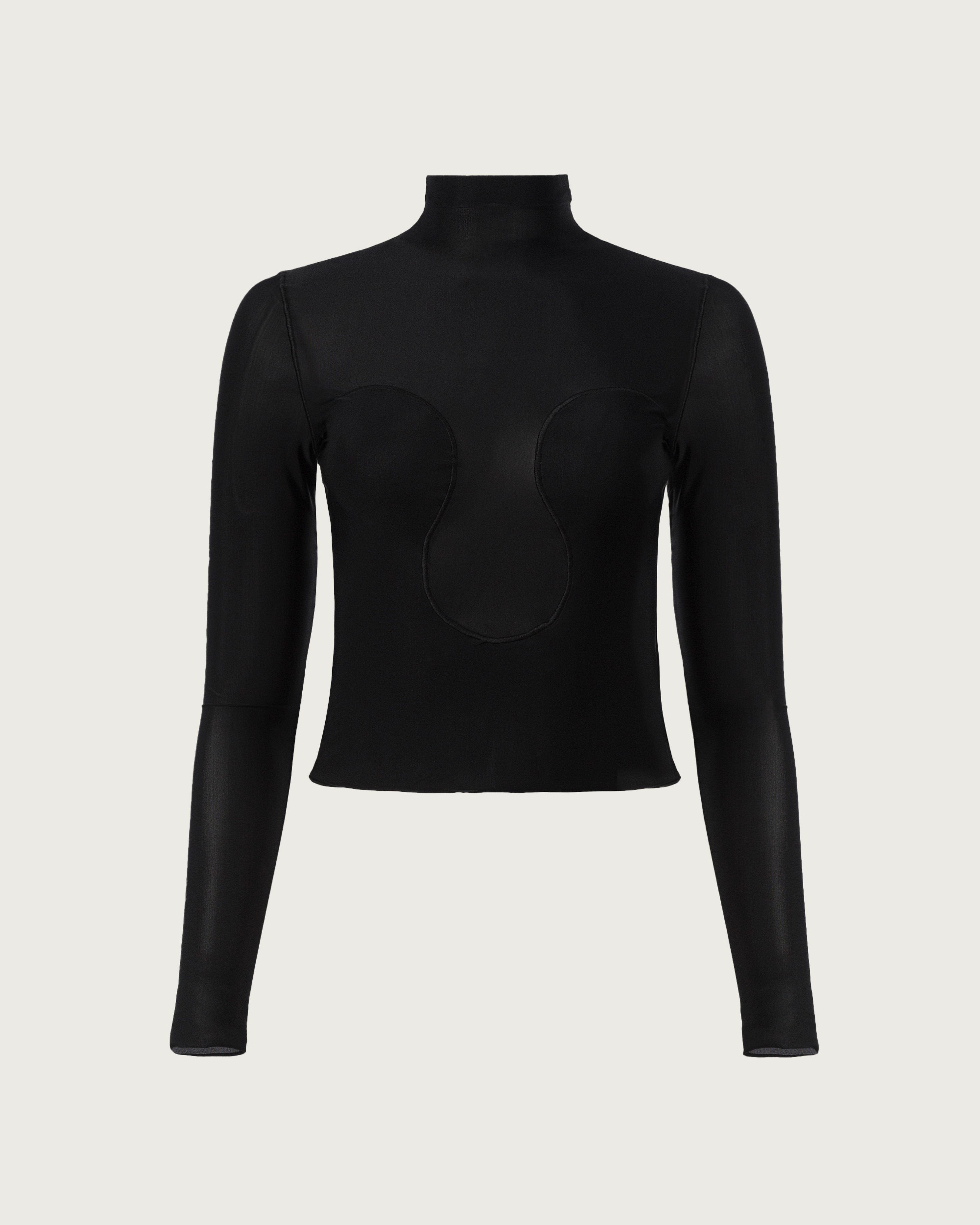 Top cu Guler Inalt Transparent