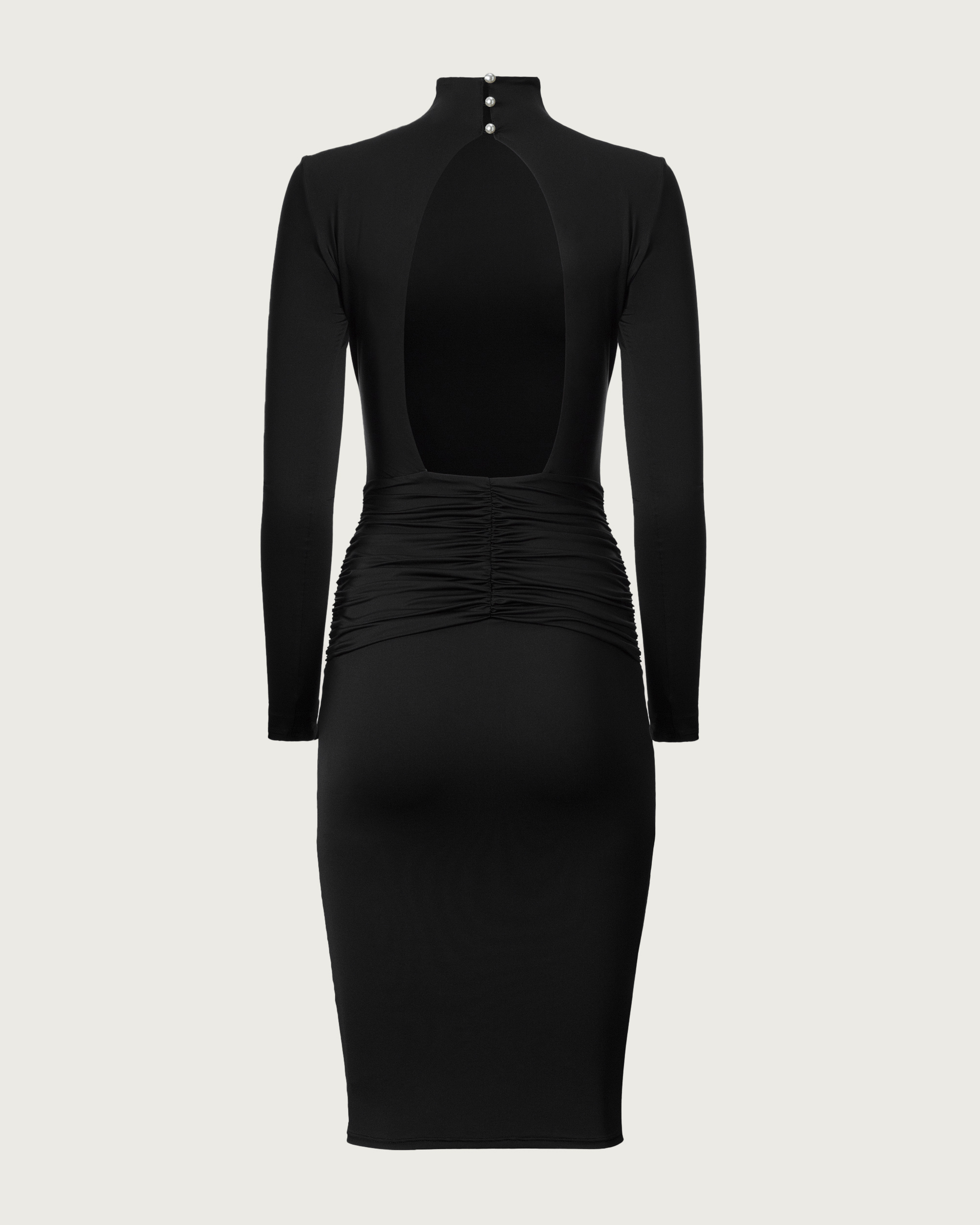 Rochie Midi cu Guler Inalt
