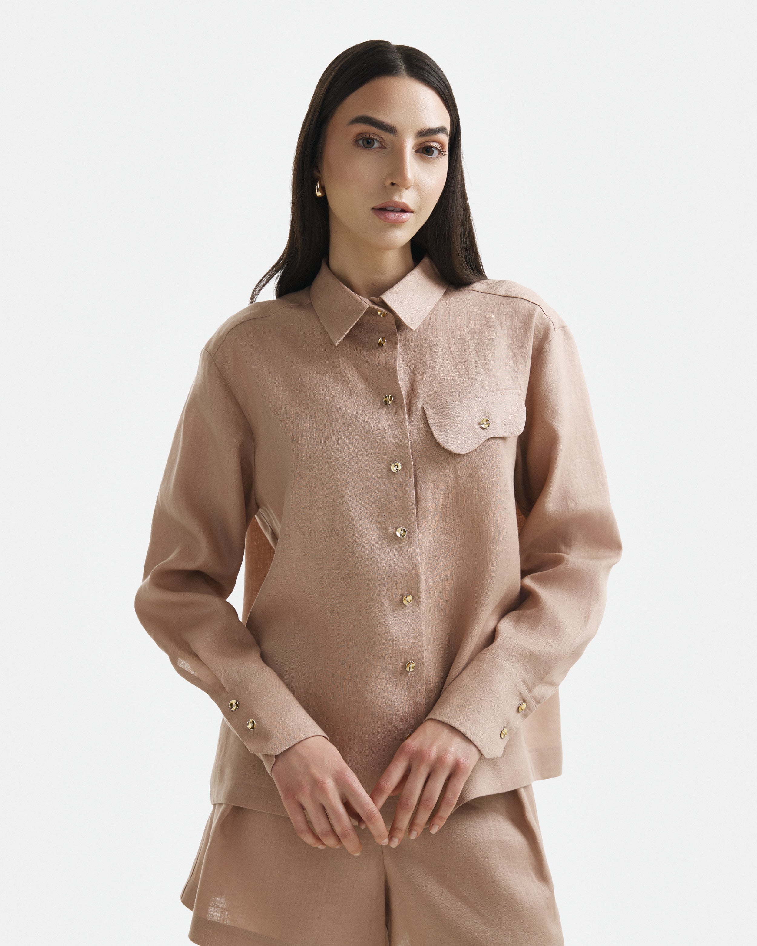 Camasa Wave din In Warm Taupe