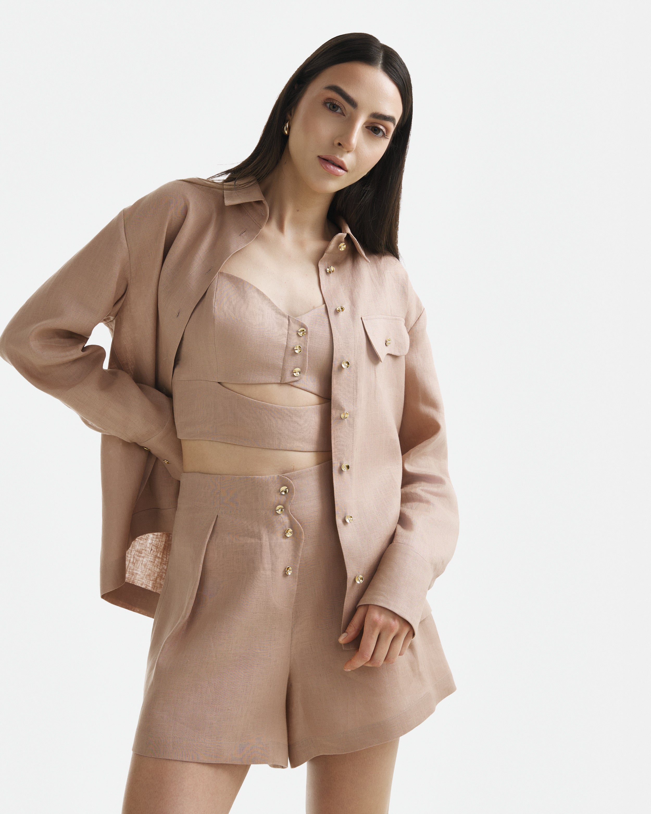 Camasa Wave din In Warm Taupe