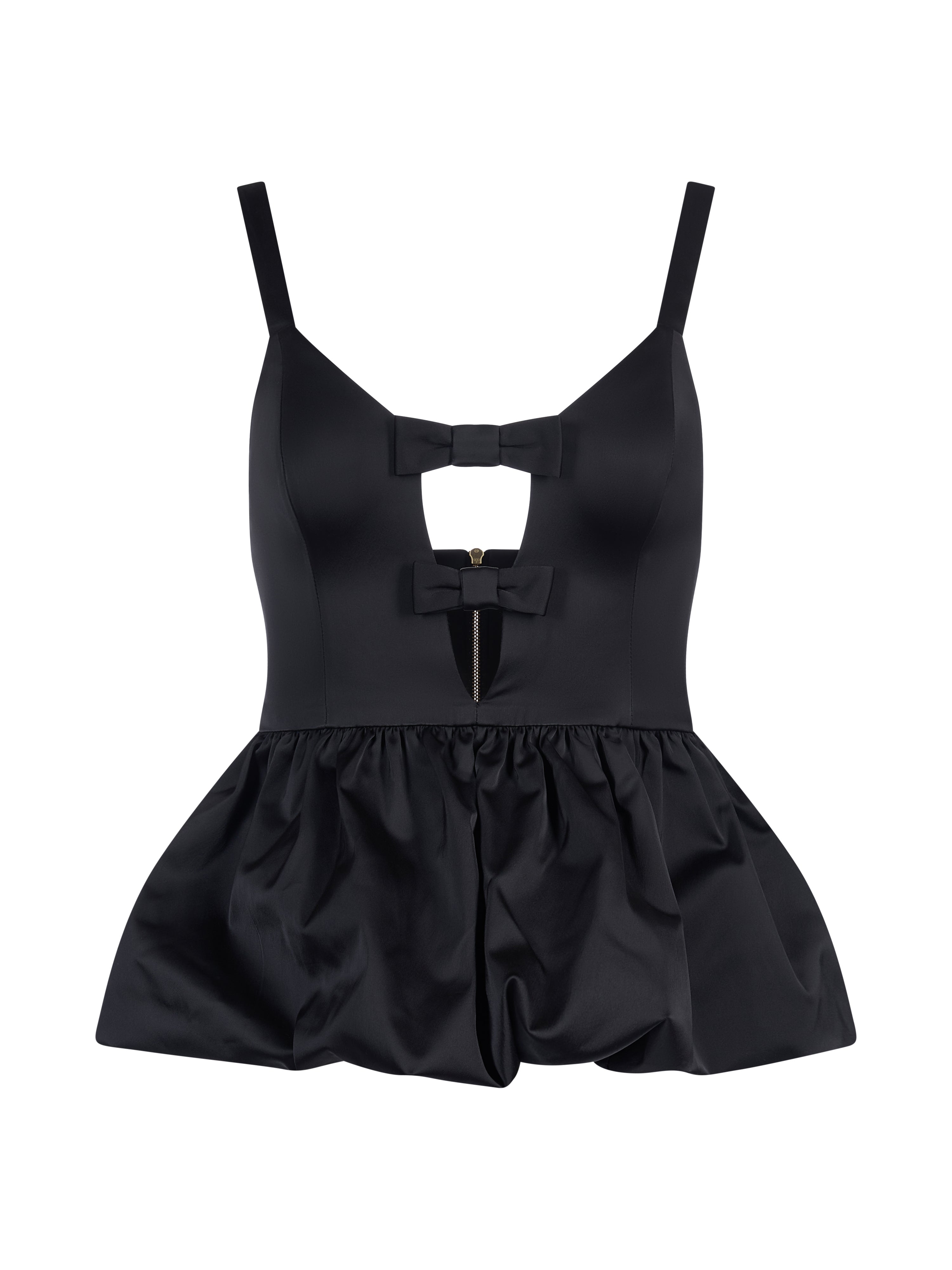 Corset Peplum cu Funde Negru