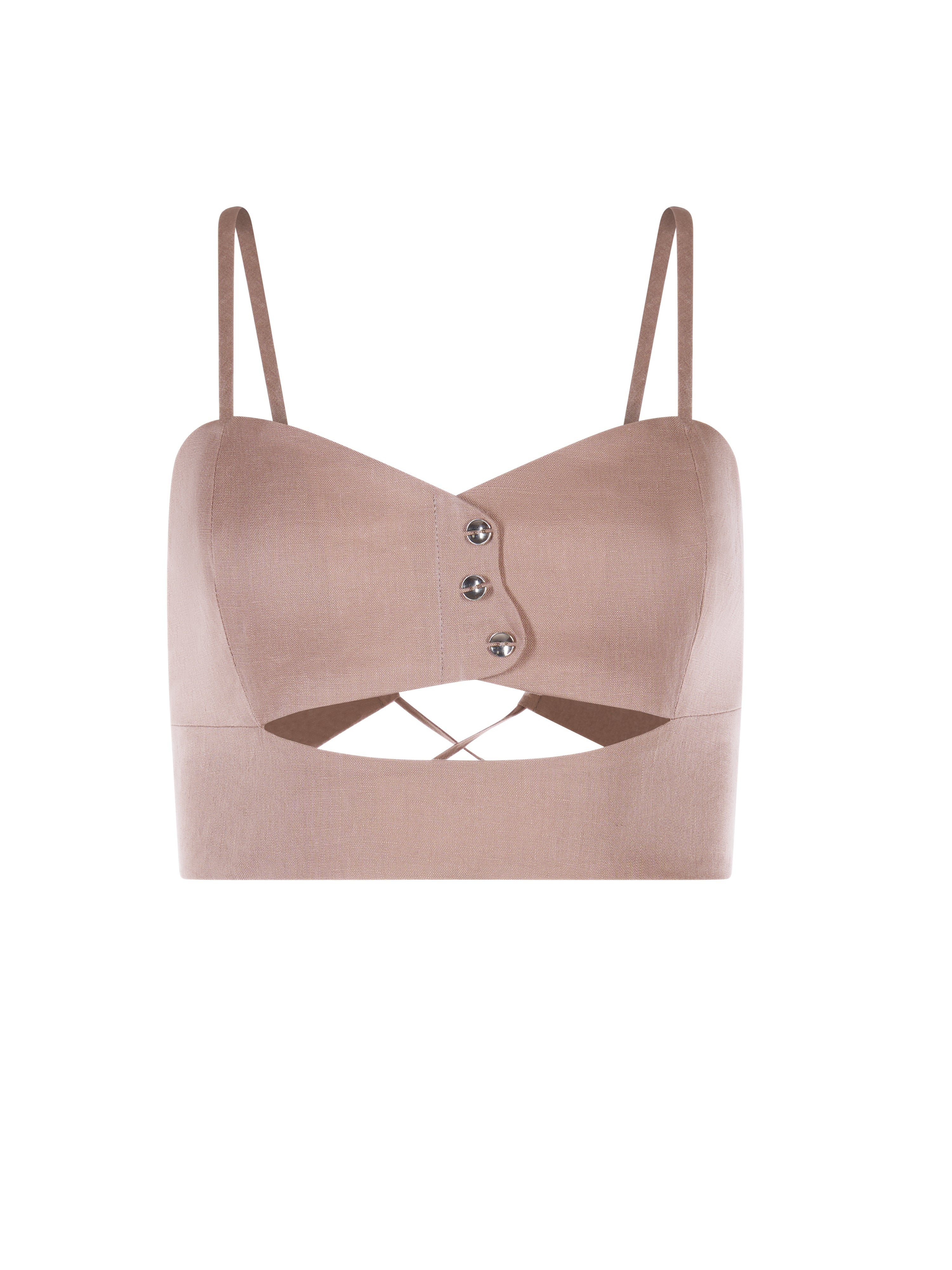 Wave Corset Top Din In Warm Taupe