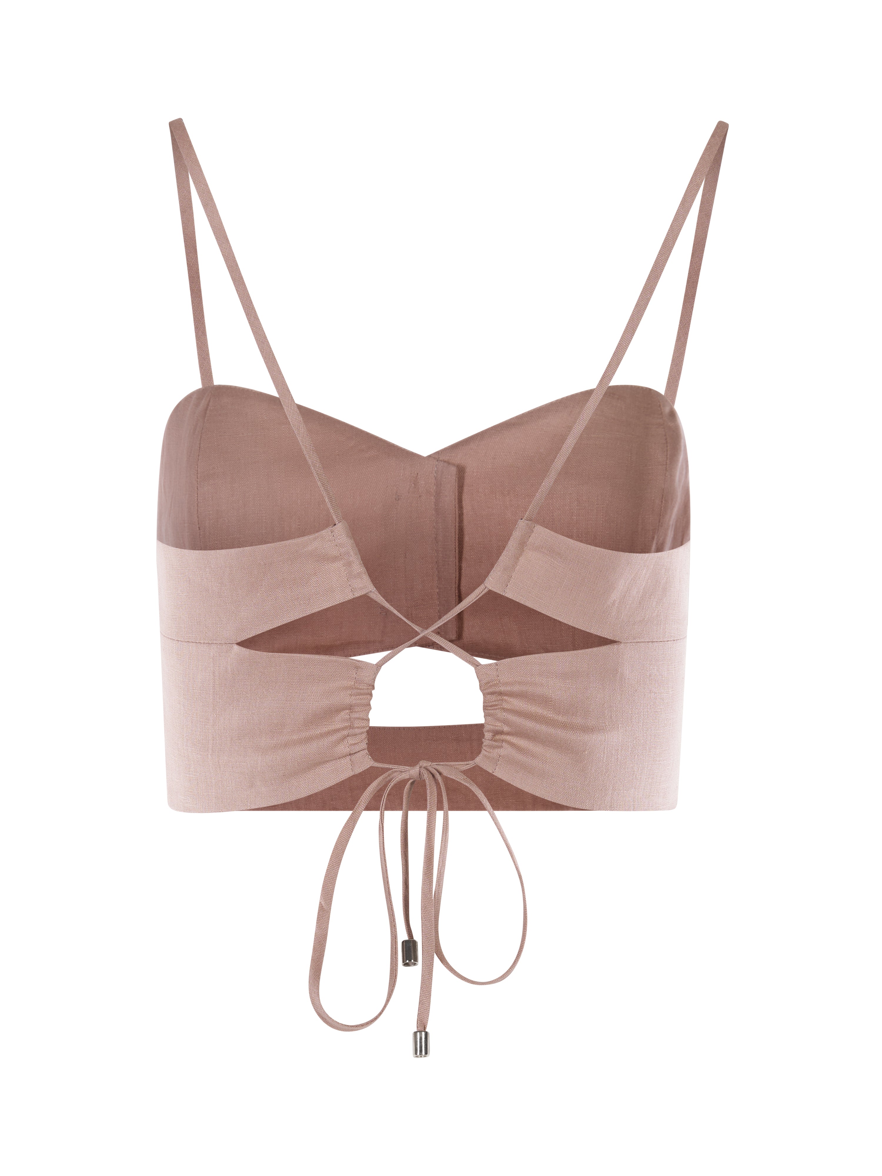 Wave Corset Top Din In Warm Taupe