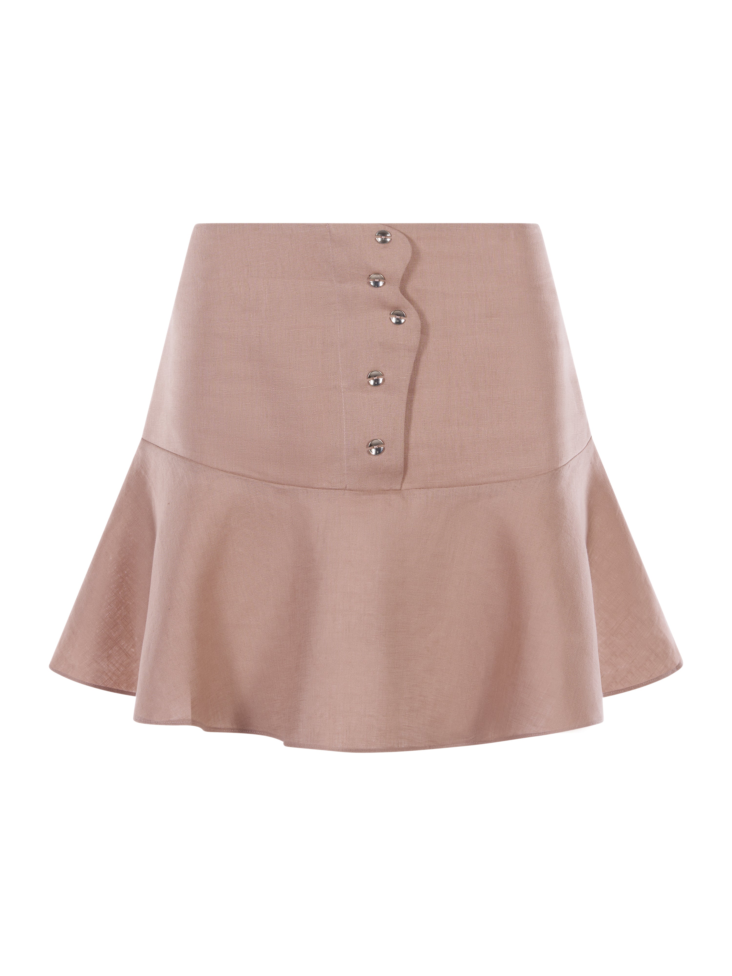 Fusta Mini Wave Din In Warm Taupe