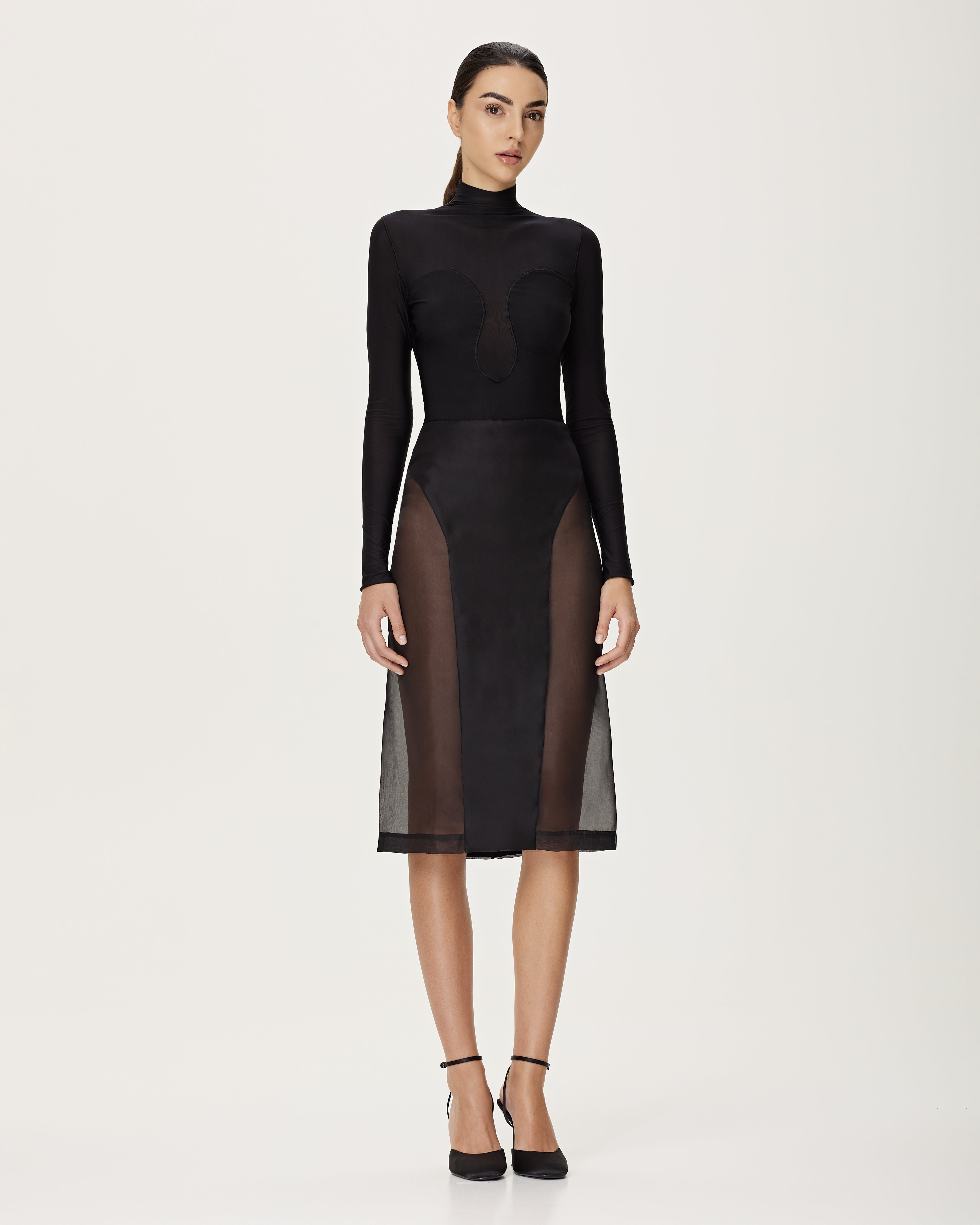 Fusta Midi din Organza