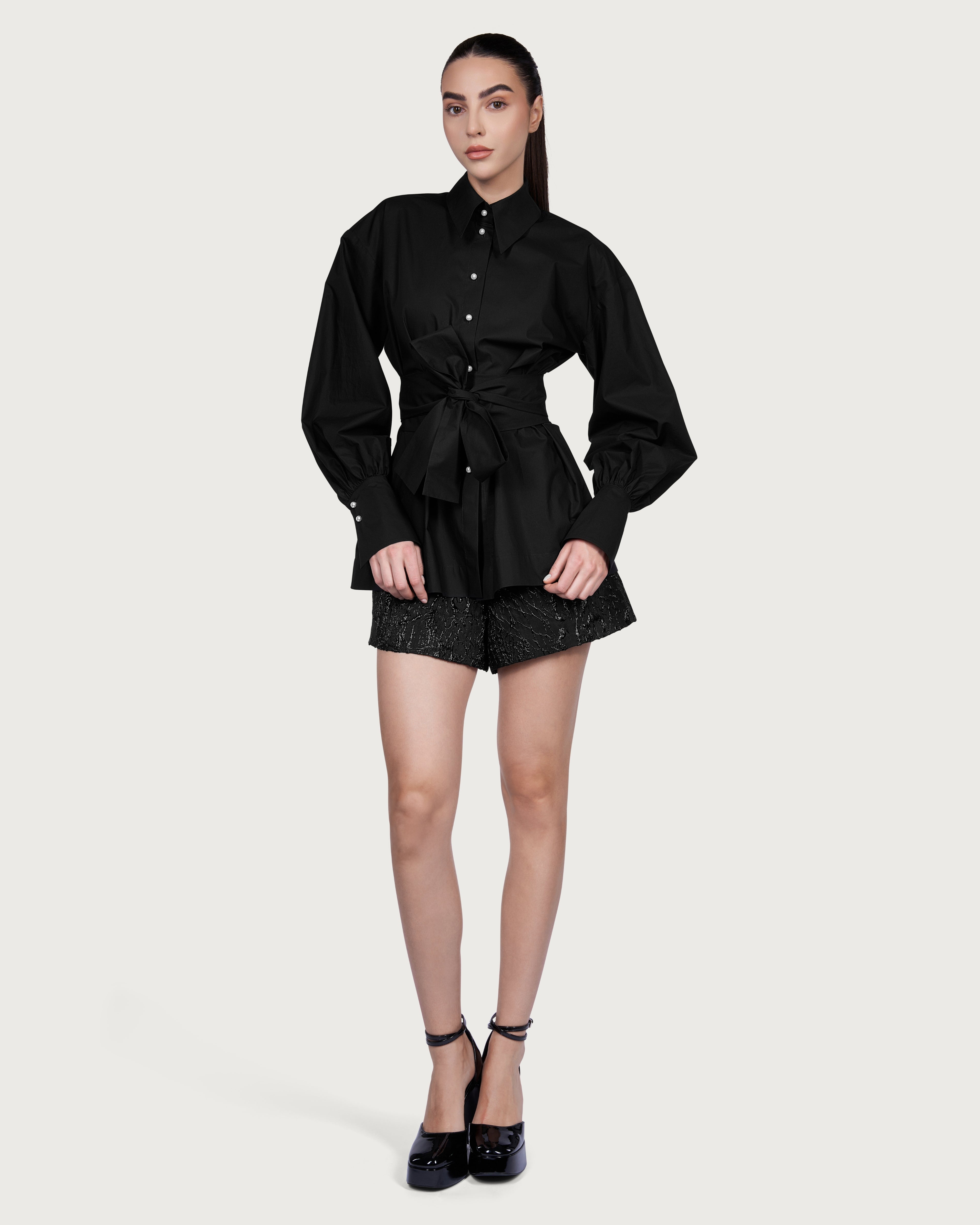 Camasa din bumbac cu nasturi tip perla