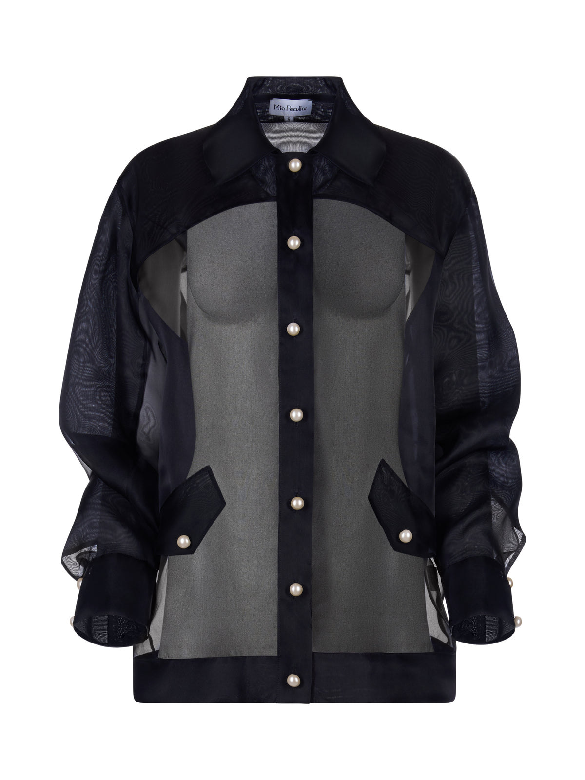 Geaca Bomber din Organza si Perle