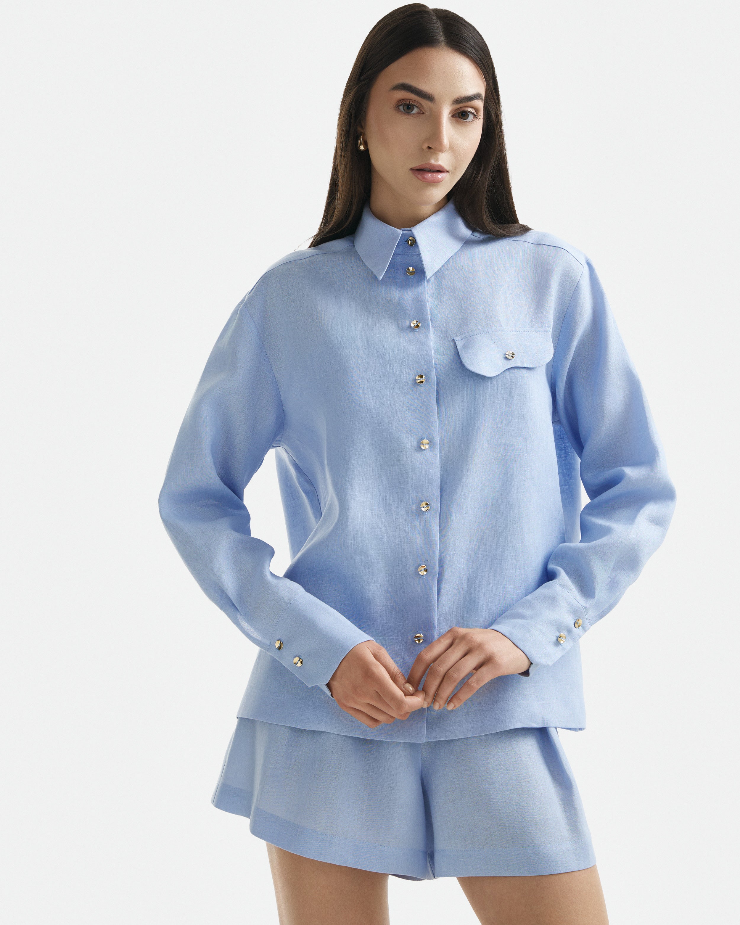 Camasa Wave din In Icy Blue
