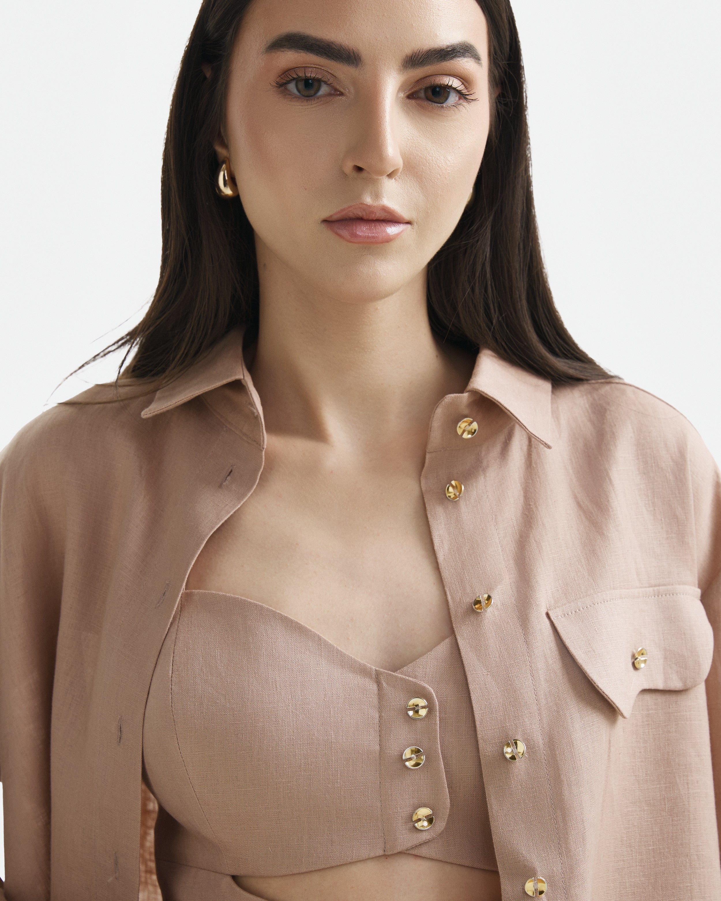 Camasa Wave din In Warm Taupe