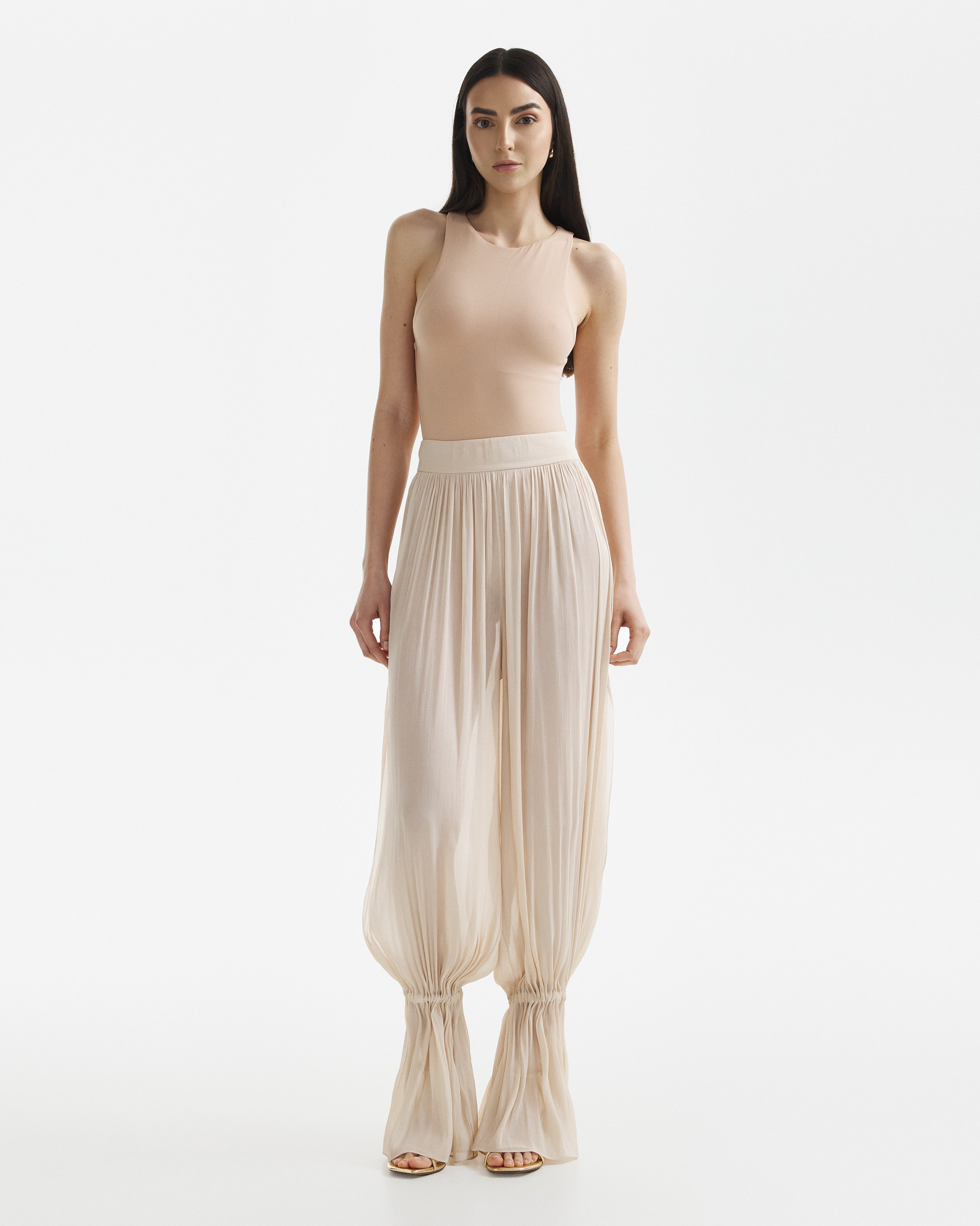 Pantaloni Glazed Balloon Cream