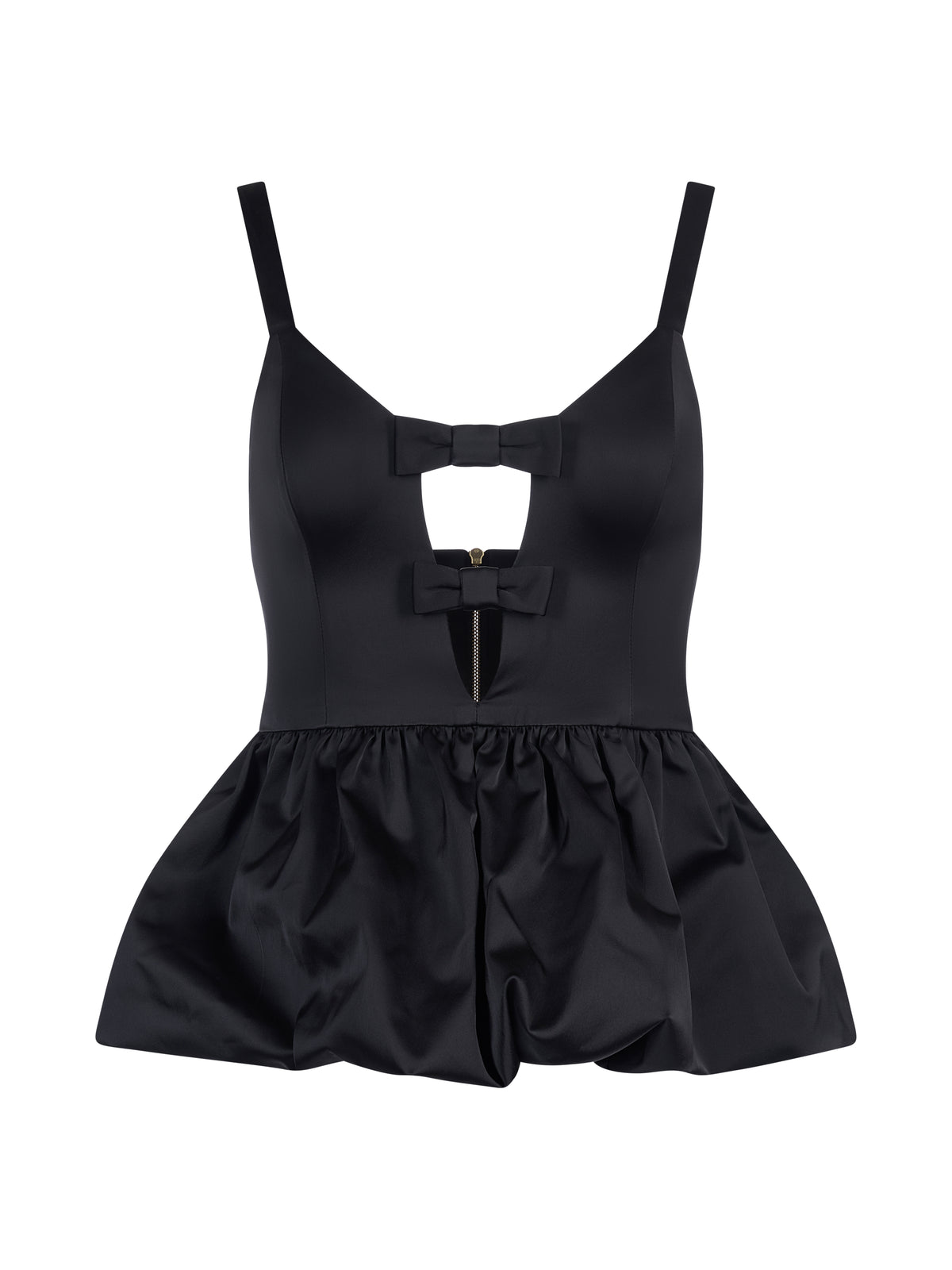 Corset Peplum cu Funde Negru