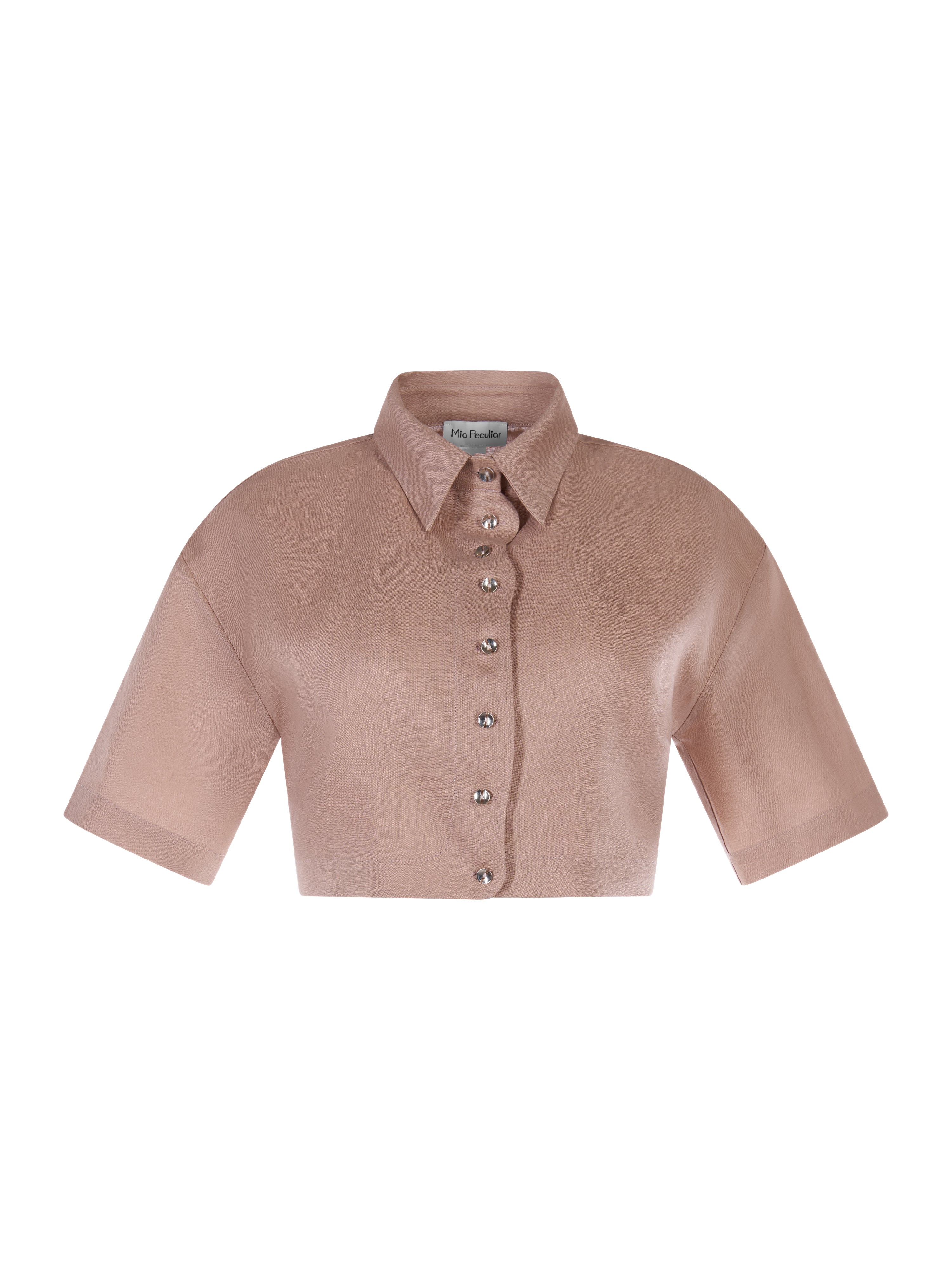 Camasa Cropped Wave din In Warm Taupe