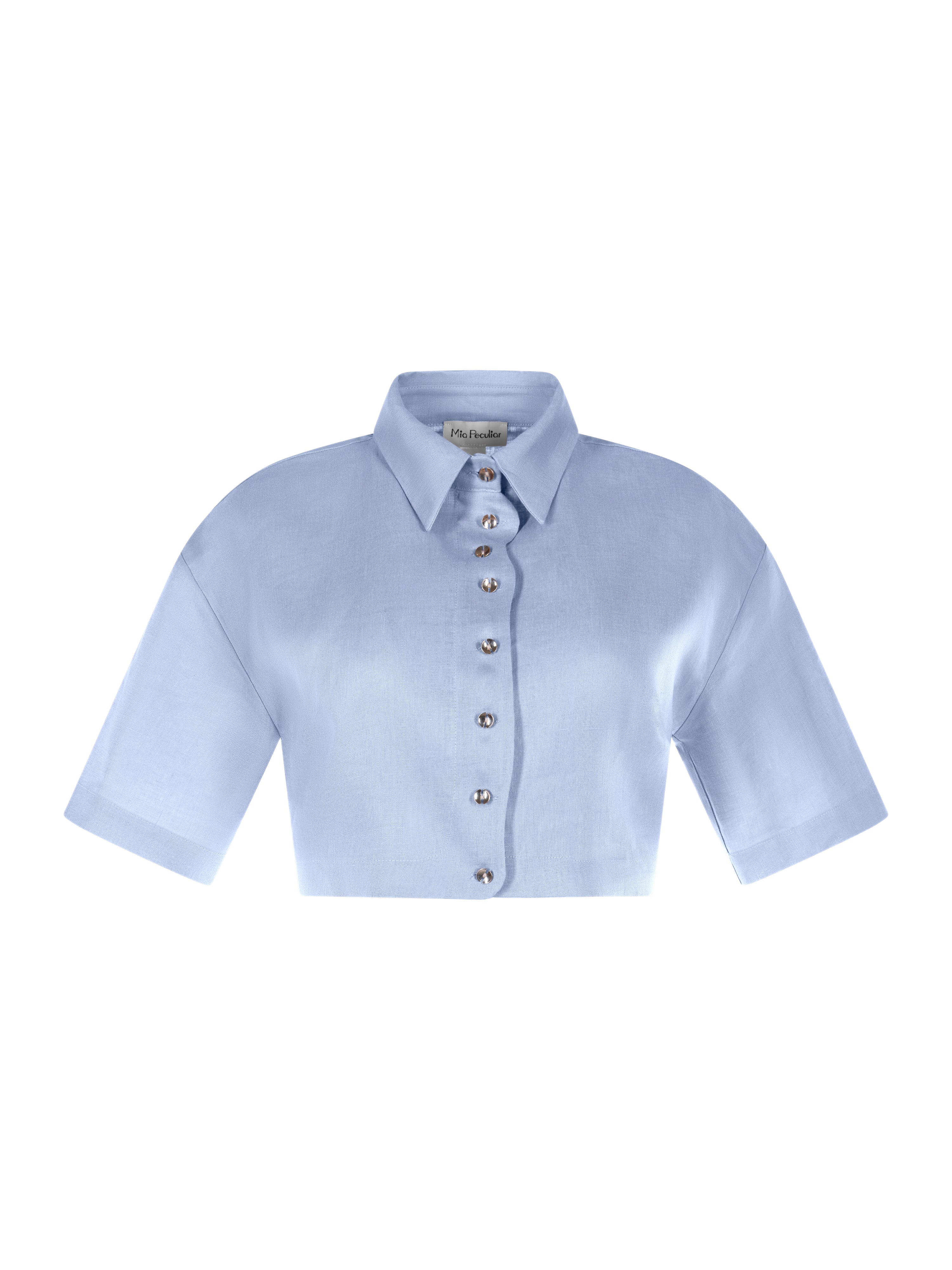 Camasa Cropped Wave din In Icy Blue