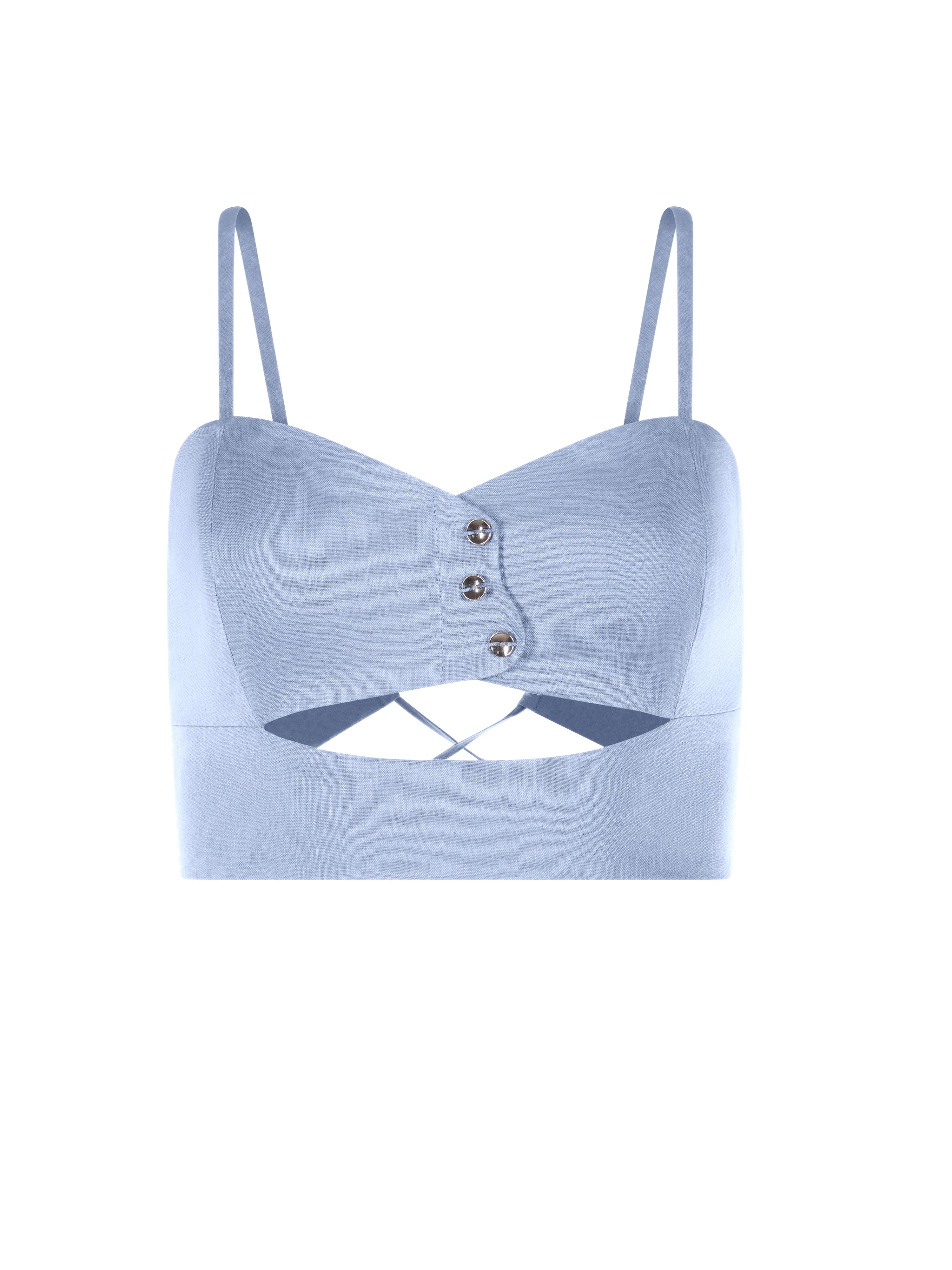 Wave Corset Top Din In Icy Blue