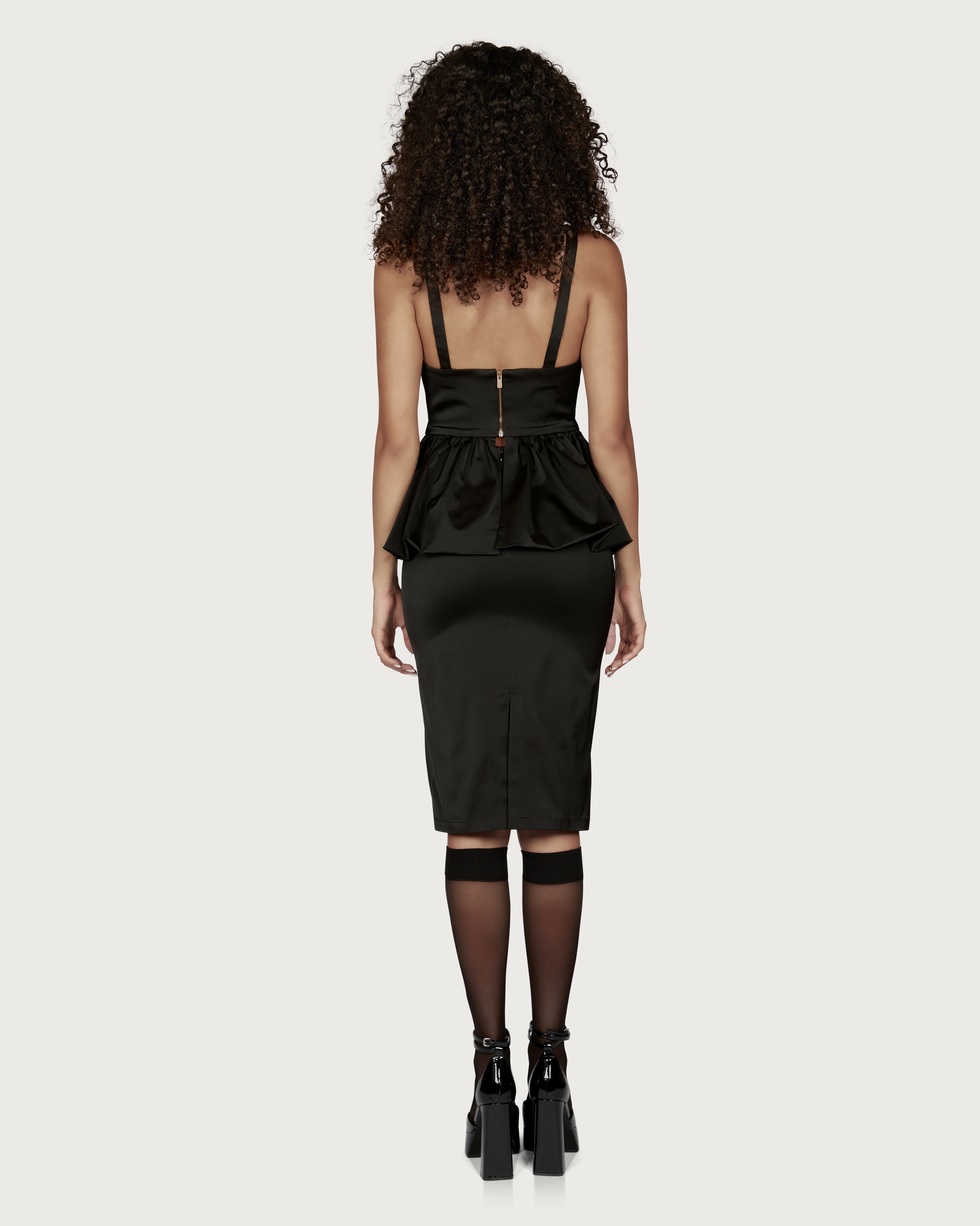 Fusta Midi Stretch Negru